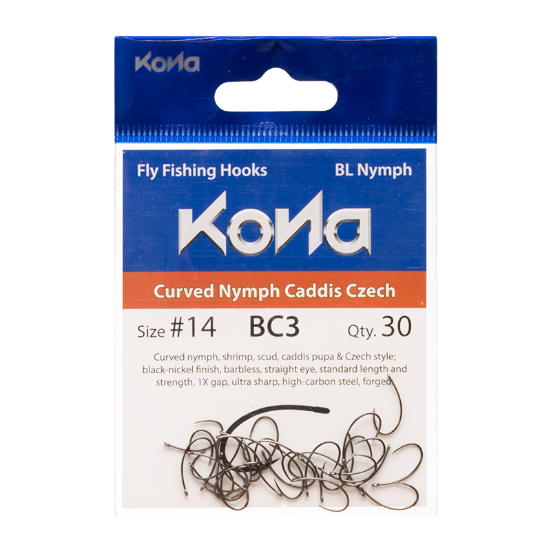 Kona Curved Nymph Caddis Hooks