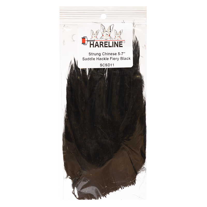 Hareline Strung Saddle Hackle 5-7 Inches