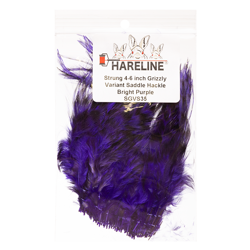 Hareline Strung Grizzly Saddle Hackle 4-6 Inch