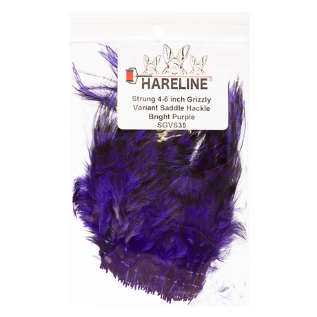 Hareline Strung Grizzly Saddle Hackle 4-6 Inch