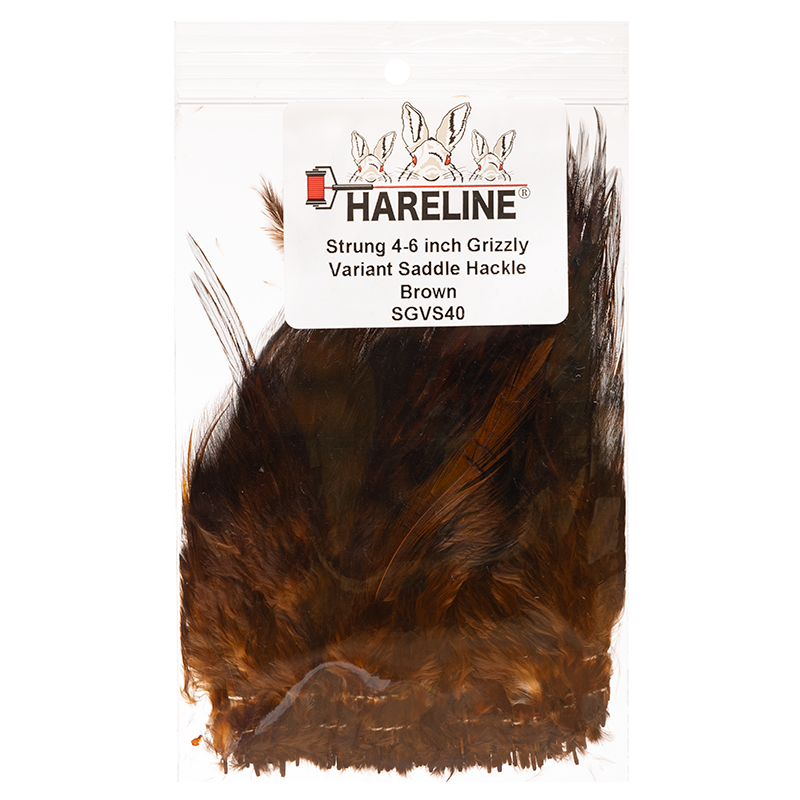 Hareline Strung Grizzly Saddle Hackle 4-6 Inch