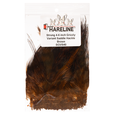 Hareline Strung Grizzly Saddle Hackle 4-6 Inch