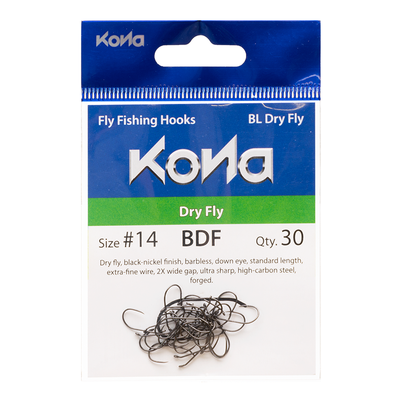 Kona BDF Barbless Dry Fly Hooks