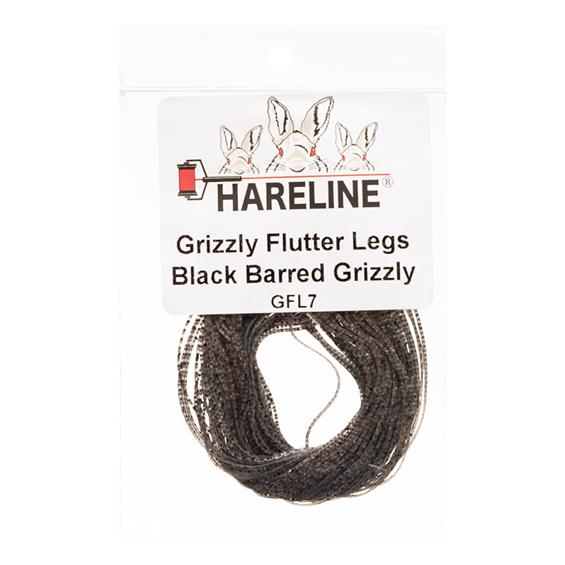 Hareline Grizzly Flutter Legs - Black Barred