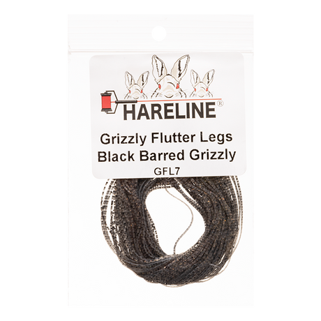 Hareline Grizzly Flutter Legs - Black Barred