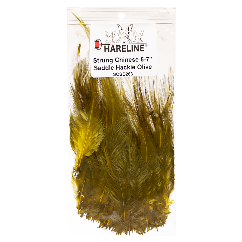 Hareline Strung Saddle Hackle 5-7 Inches