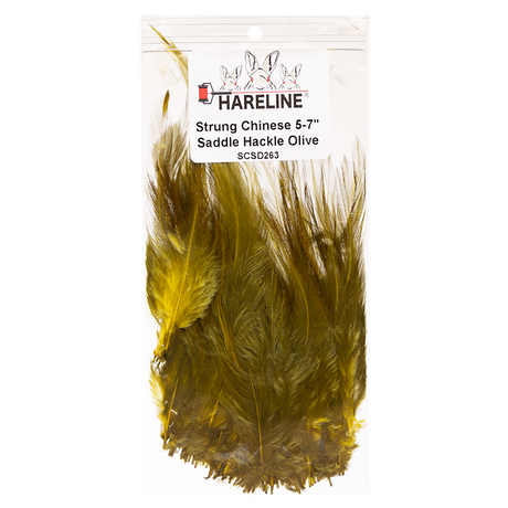 Hareline Strung Saddle Hackle 5-7 Inches