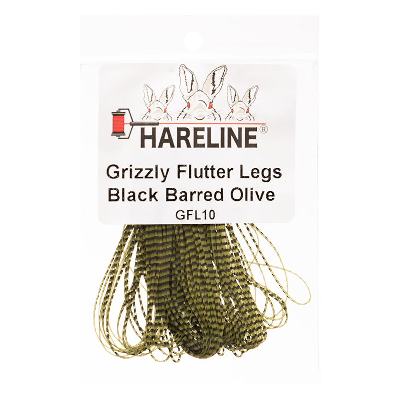 Hareline Grizzly Flutter Legs - Black Barred