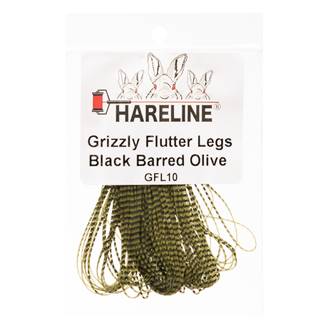 Hareline Grizzly Flutter Legs - Black Barred