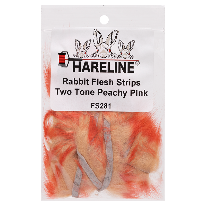 Hareline Rabbit Flesh Strips Two Tone Peachy Pink