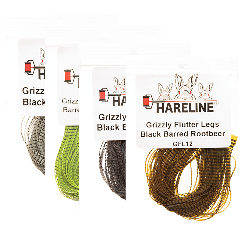 Hareline Grizzly Flutter Legs - Black Barred