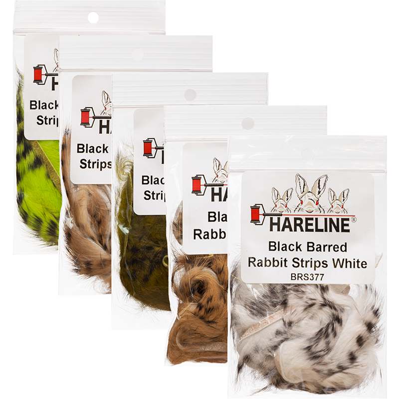 Hareline Black Barred Rabbit Strips