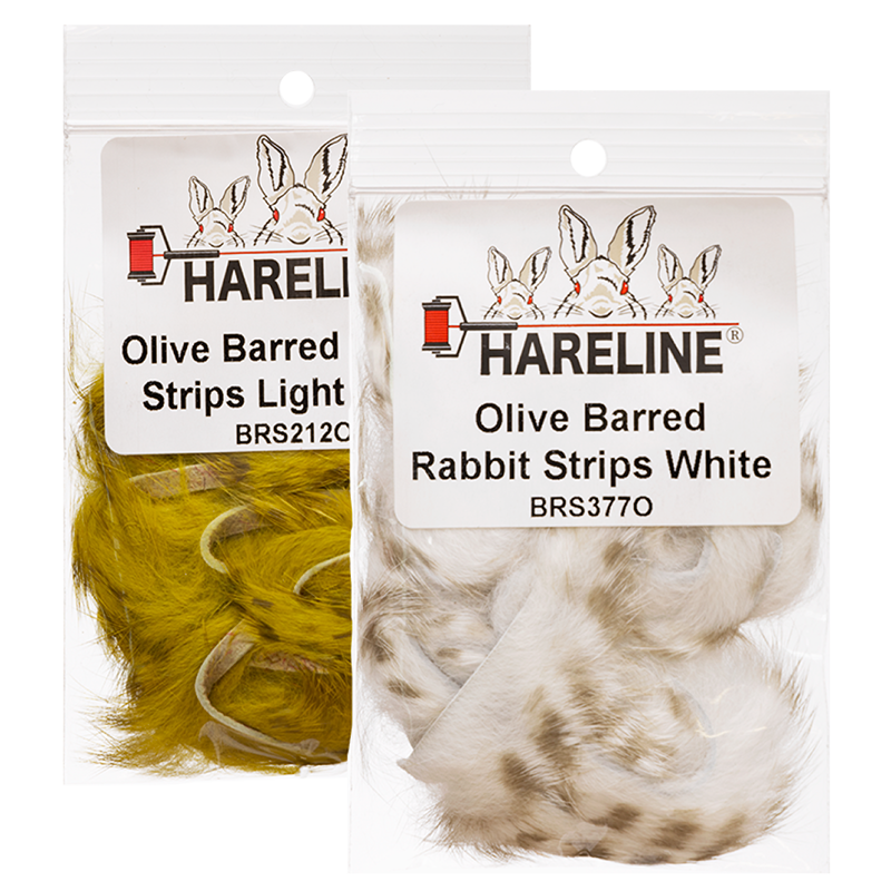 Hareline Olive Barred Rabbit Strips