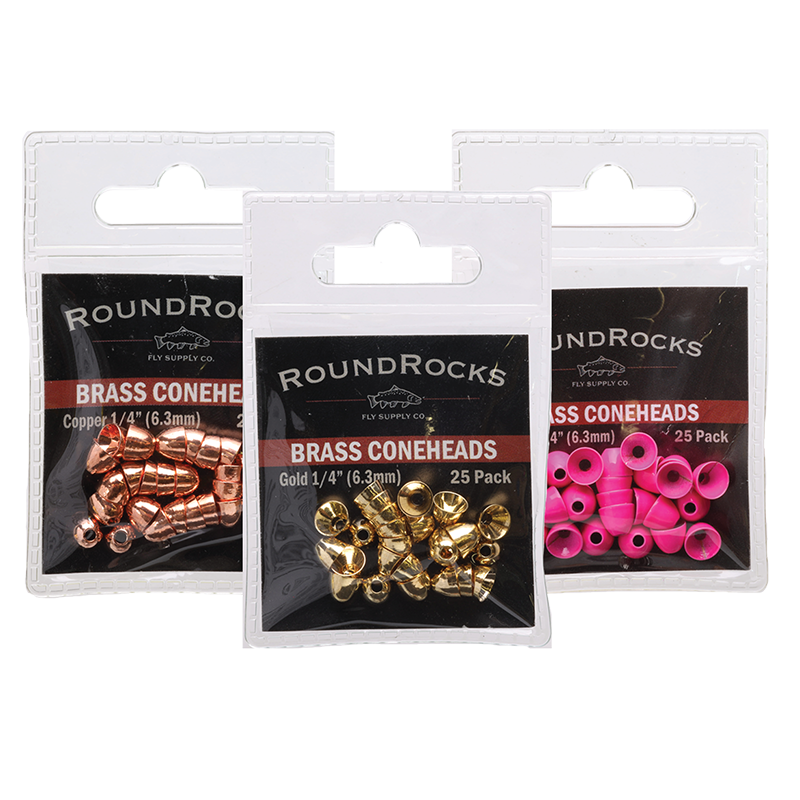 RoundRocks Brass Conehead Beads